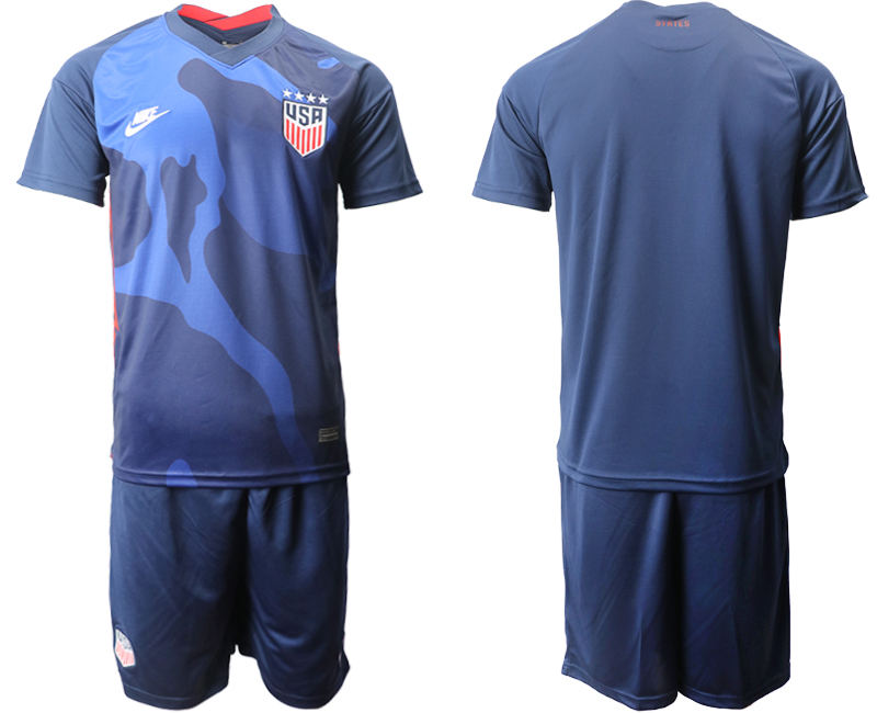 Men 2020-2021 Season National team United States away blue Soccer Jersey->united states jersey->Soccer Country Jersey